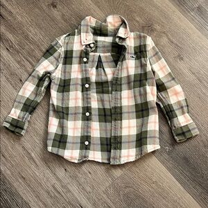Plaid Kids Shirt in Green and Orange
